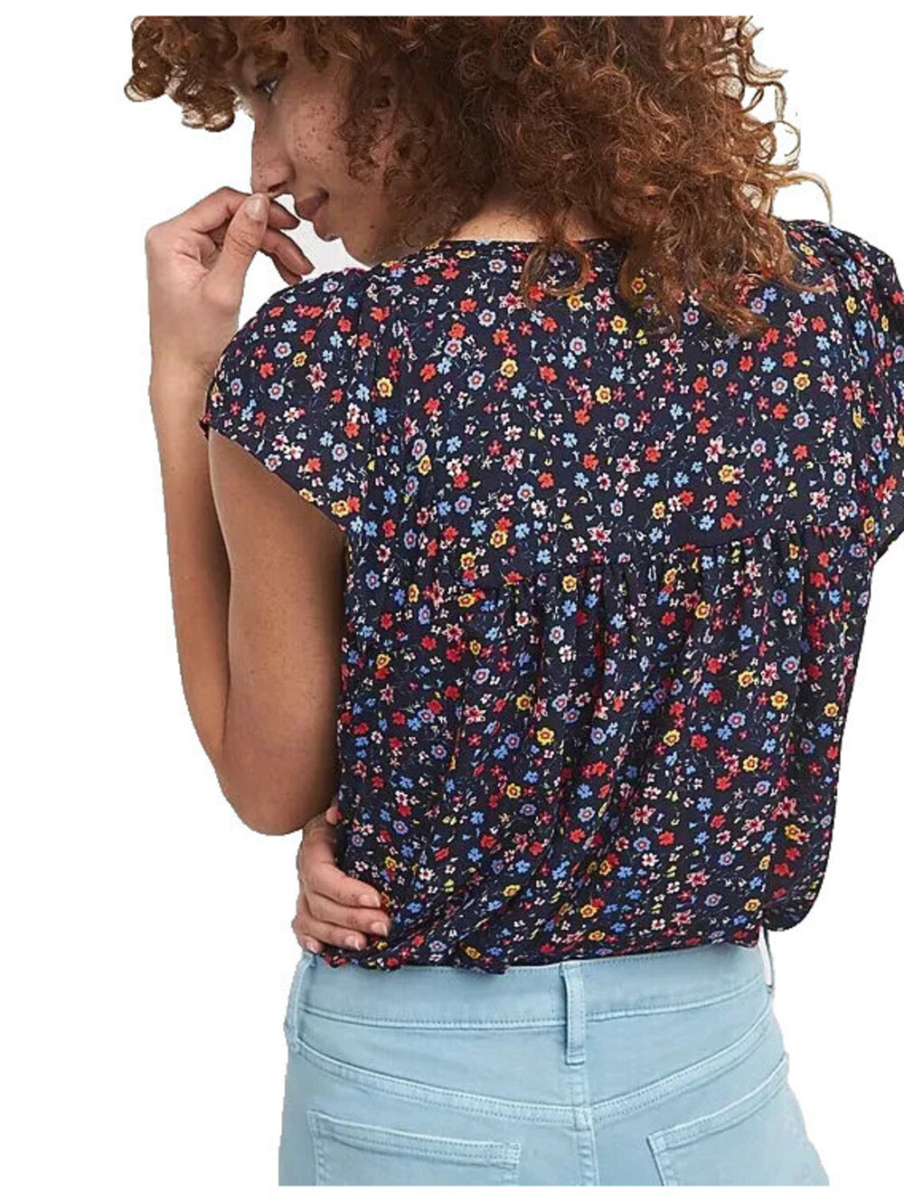 Gap Oversized Short Sleeve Top M Medium Floral Peasant Boho Casual Comfy